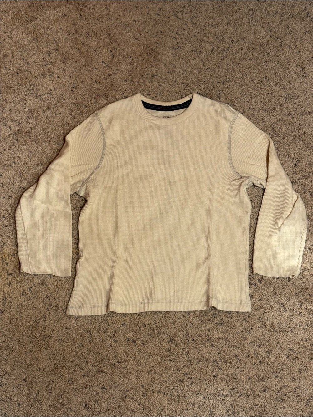 Vintage Y2K Hollister Waffle Thermal Cream Size M (ALTERED & CROPPED SLEEVES)